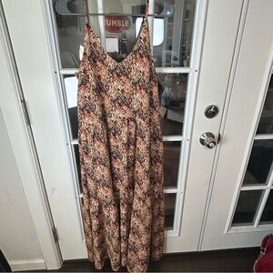 THML Earth-toned Abstract Patterned Maxi Dress Size Medium NWT